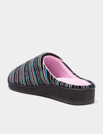 Chaussons mules lavables Isotoner vert turquoise femme