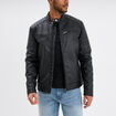 Blouson biker simili cuir noir homme