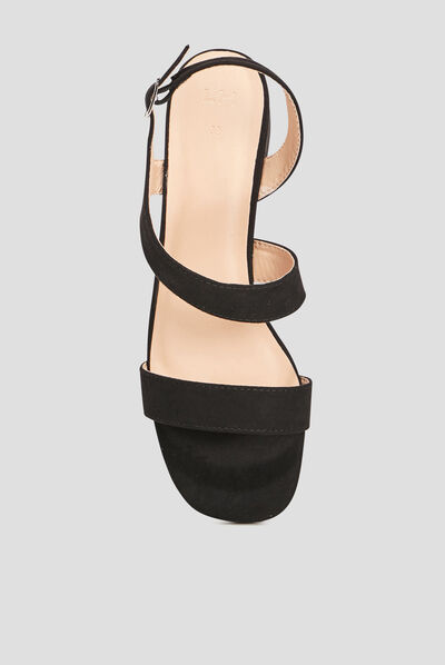 Sandales à talons noir femme