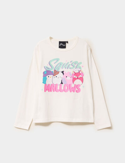 T-shirt manches longues Squishmallow ivoire fille