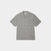 Chemise manches courtes mélange lin vert kaki homme