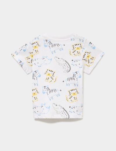 T-shirt manches courtes coton blanc b&eacute;b&eacute; gar&ccedil;on