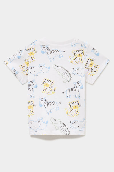 T-shirt manches courtes coton blanc b&eacute;b&eacute; gar&ccedil;on