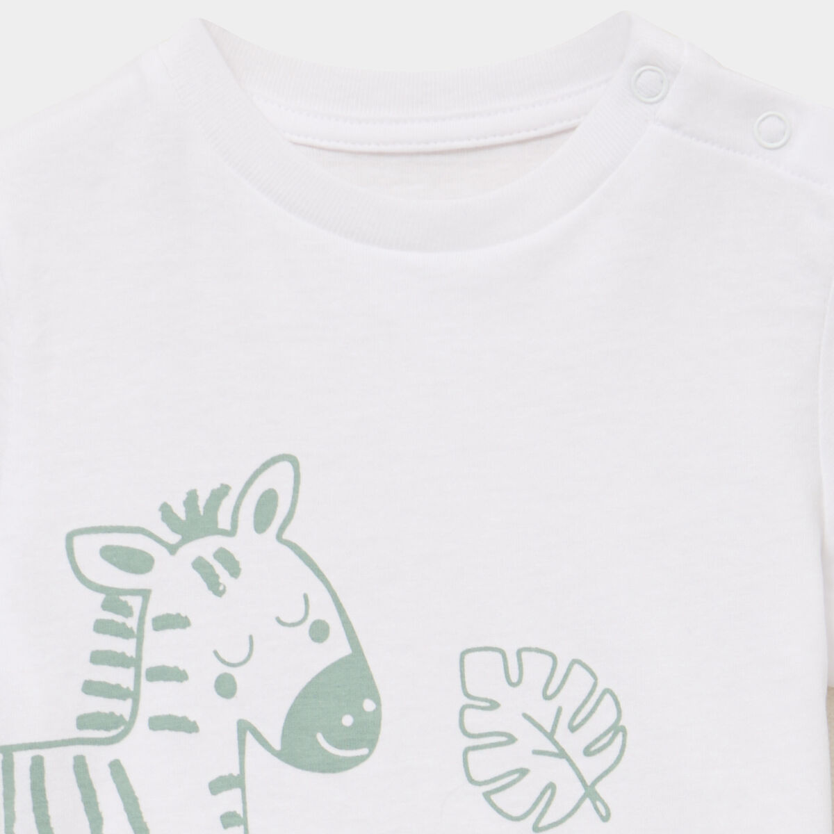 T-shirt &eacute;paule boutonn&eacute;e coton blanc b&eacute;b&eacute; gar&ccedil;on