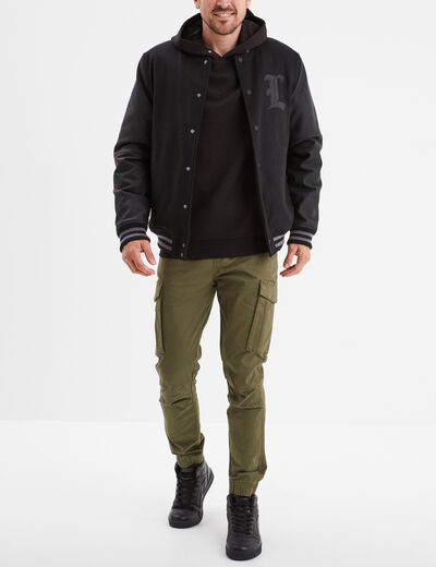 Sweat à capuche hoodie 2 poches zippées noir homme