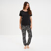 Ensemble pyjama pantalon t-shirt coton noir femme