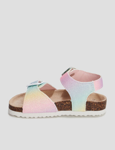 Sandales à paillettes multicolore fille
