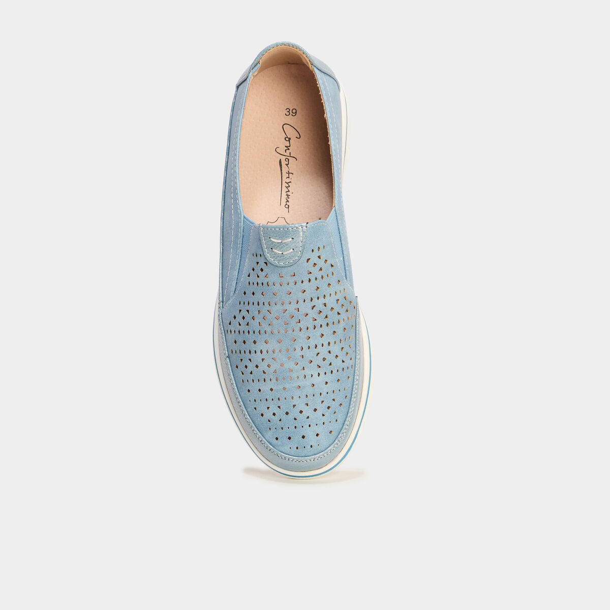 Mocassins pied large Confortissimo bleu marine femme