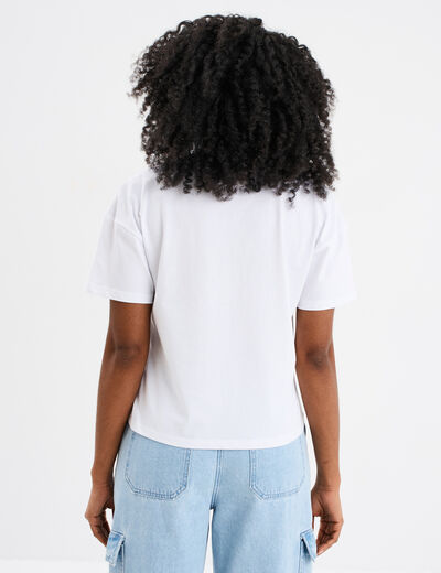 T-shirt manches courtes Hello Kitty blanc femme