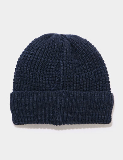 Bonnet tricot&eacute; bleu marine gar&ccedil;on