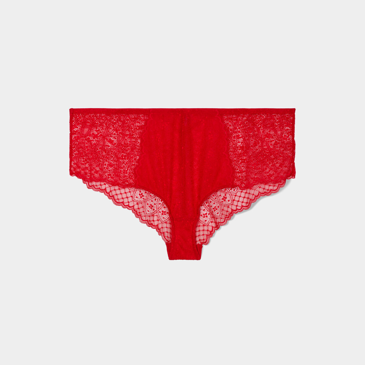 Shorty en dentelle Izzie rouge femme grande taille