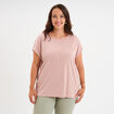 T-shirt manches courtes rose poudrée femme grande taille