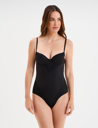 Body effet gainant bretelles fines noir femme