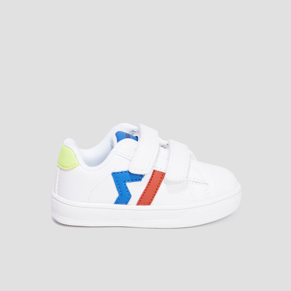 Tennis basses à scratchs Creeks Iconic blanc bébé garçon