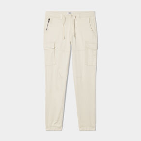 Pantalon cargo slim à coulisse ecru homme