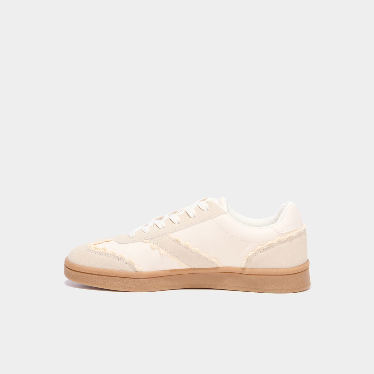 Tennis basses avec dentelle sable femme