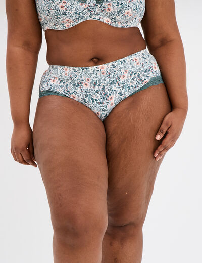 Shorty microfibre vert turquoise femme grande taille