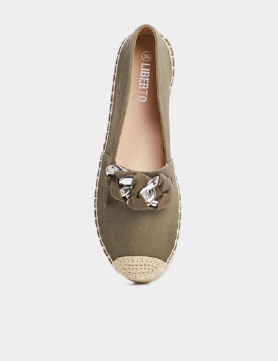 Espadrilles plateformes à boucle Liberto vert kaki femme