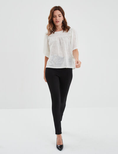 T-shirt manches courtes volantées Creeks blanc femme
