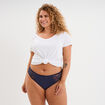 Culotte empiècements dentelle bleu marine femme grande taille