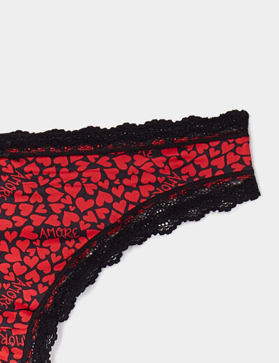 Lot de 2 tangas bords dentelle noir femme