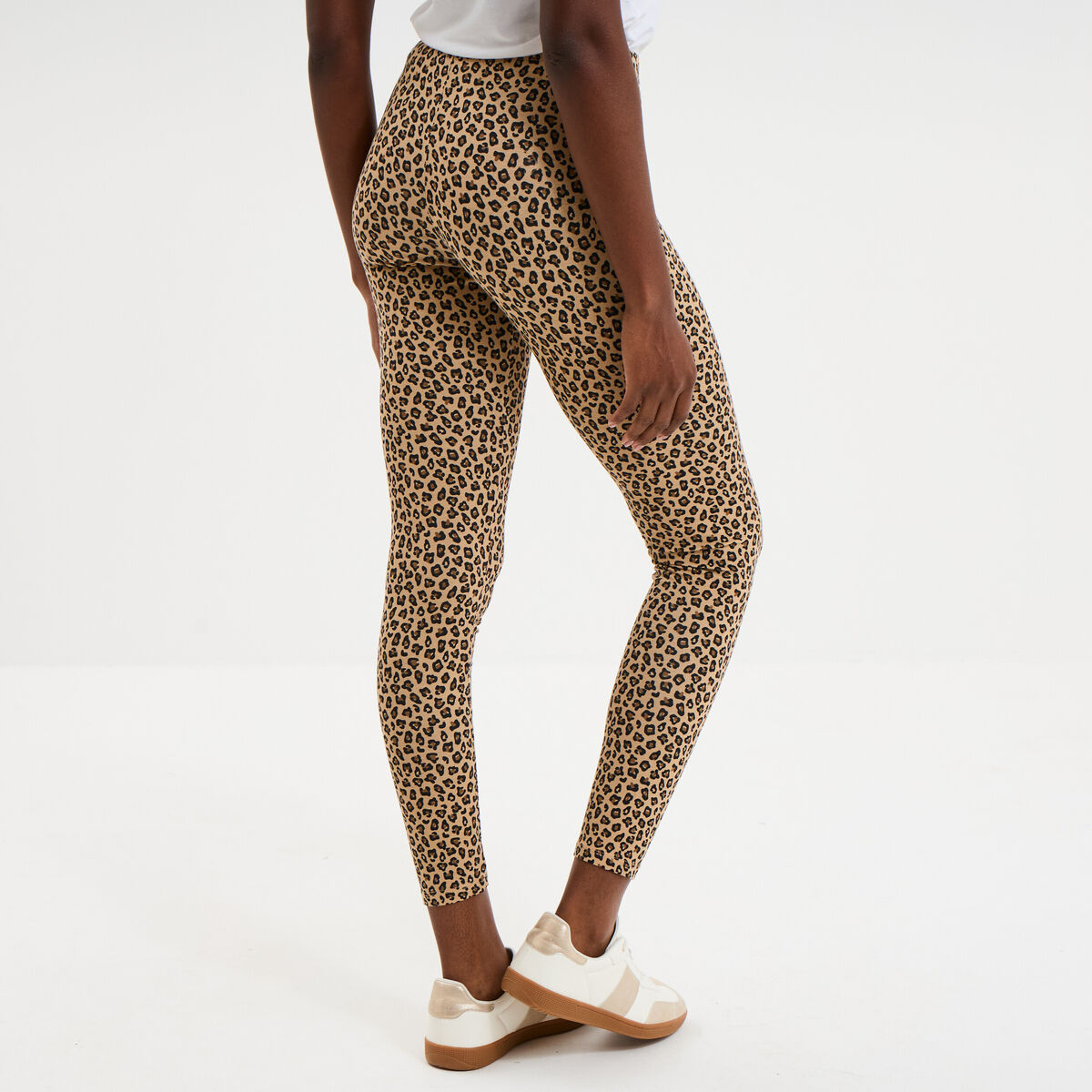 Legging taille haute beige femme