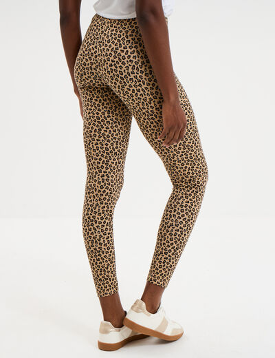 Legging taille haute beige femme