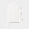 T-shirt côtelé col montant ajusté blanc femme