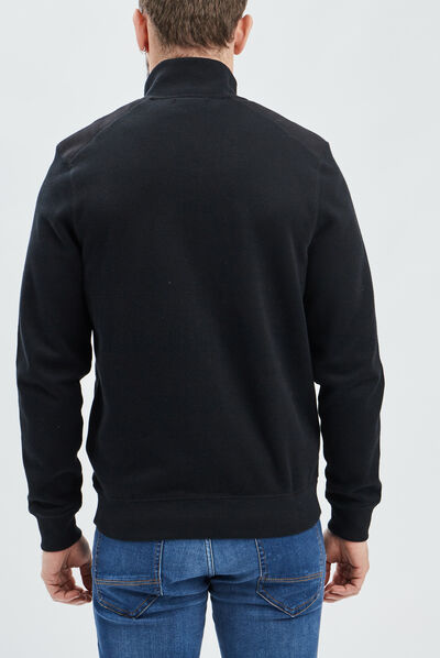 Gilet zippé avec col montant noir homme