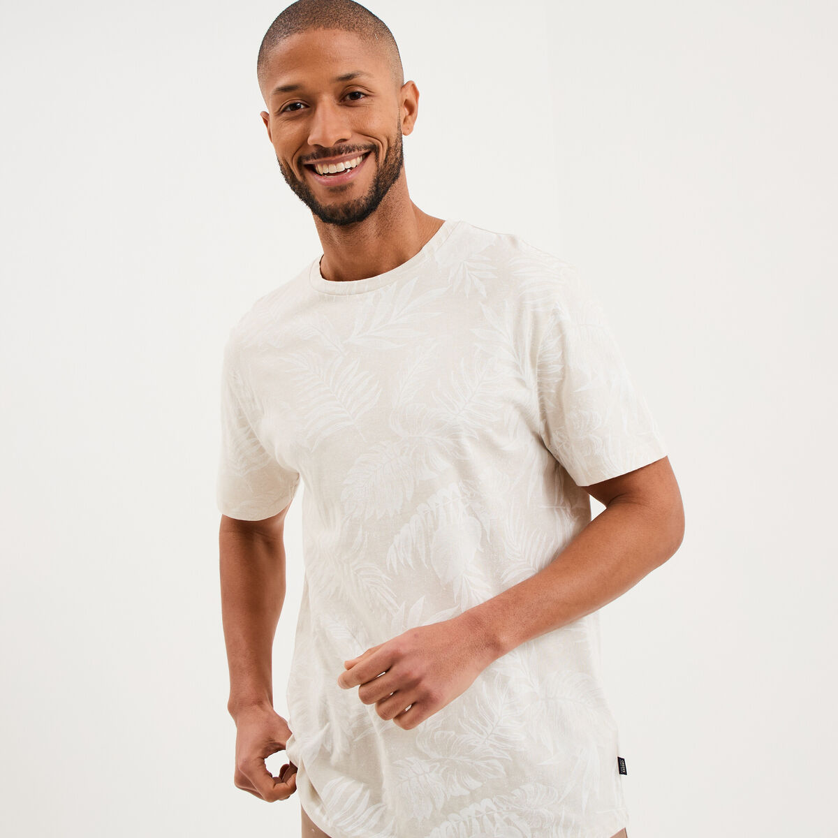 T-shirt manches courtes col rond gris homme