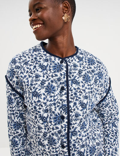 Veste manches longues matelass&eacute;e blanc femme