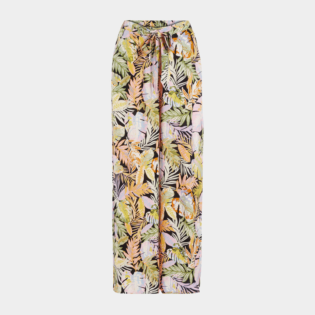 Pantalon wide leg fluide noir femme