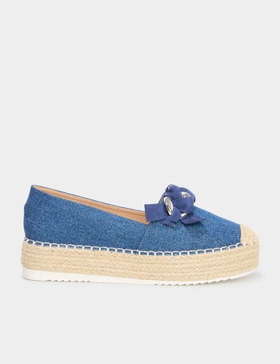 Espadrilles plateformes &agrave; boucle Liberto bleu femme