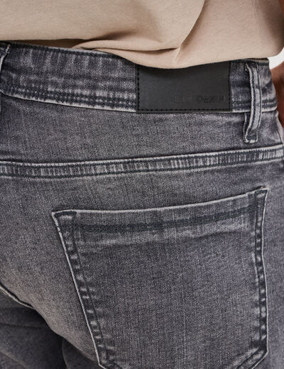 Jeans slim 5 poches denim gris homme