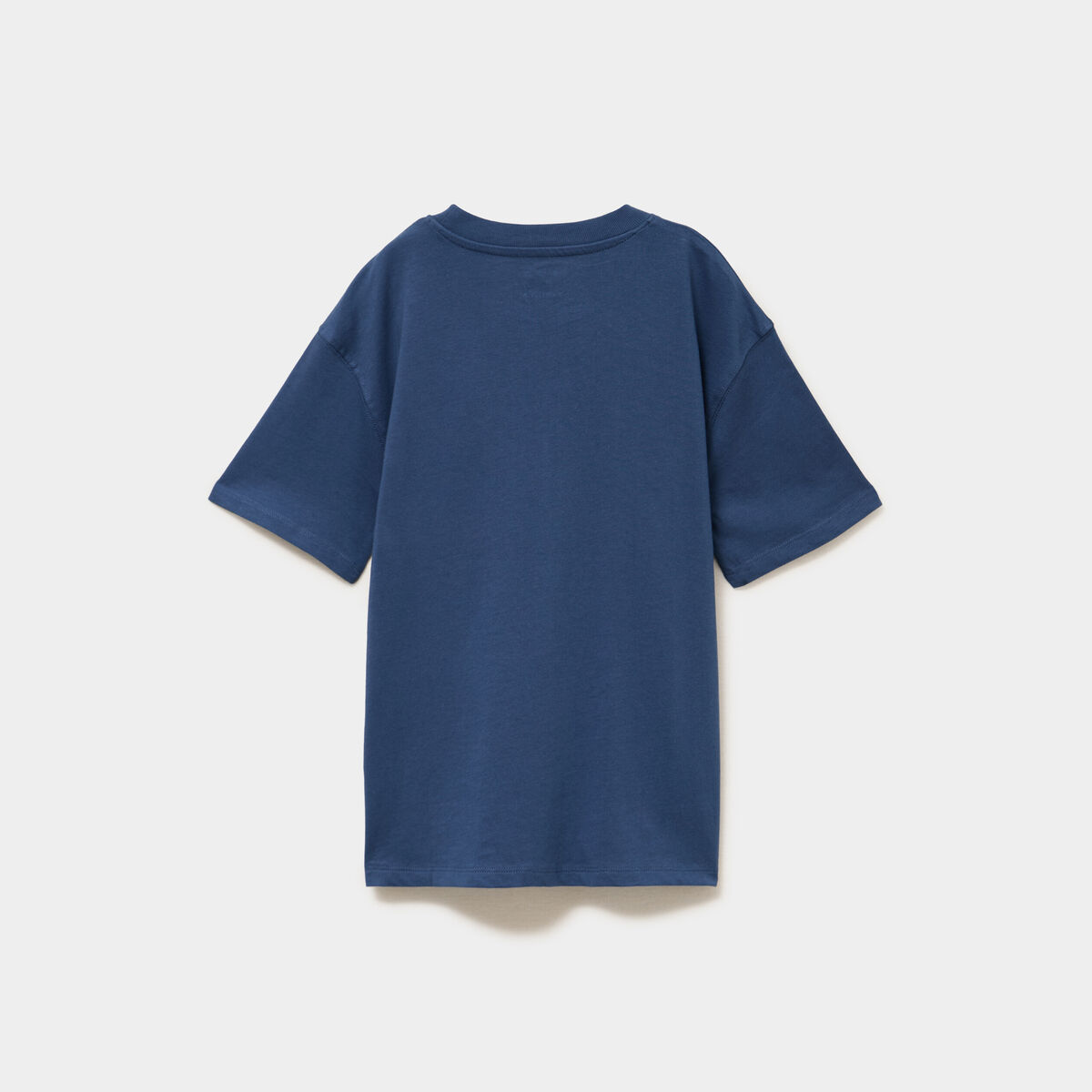 T-shirt oversize 1 poche manches courtes bleu fonc&eacute; gar&ccedil;on