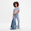 T-shirt oversize col rond coton Creeks bleu ciel femme