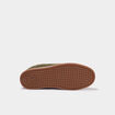 Tennis basses en cuir &agrave; lacets vert kaki homme