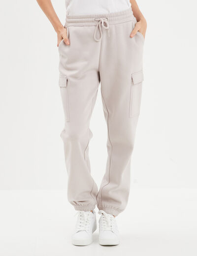 Pantalon de jogging coupe battle gris clair femme