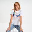 T-shirt manches courtes Stitch blanc femme