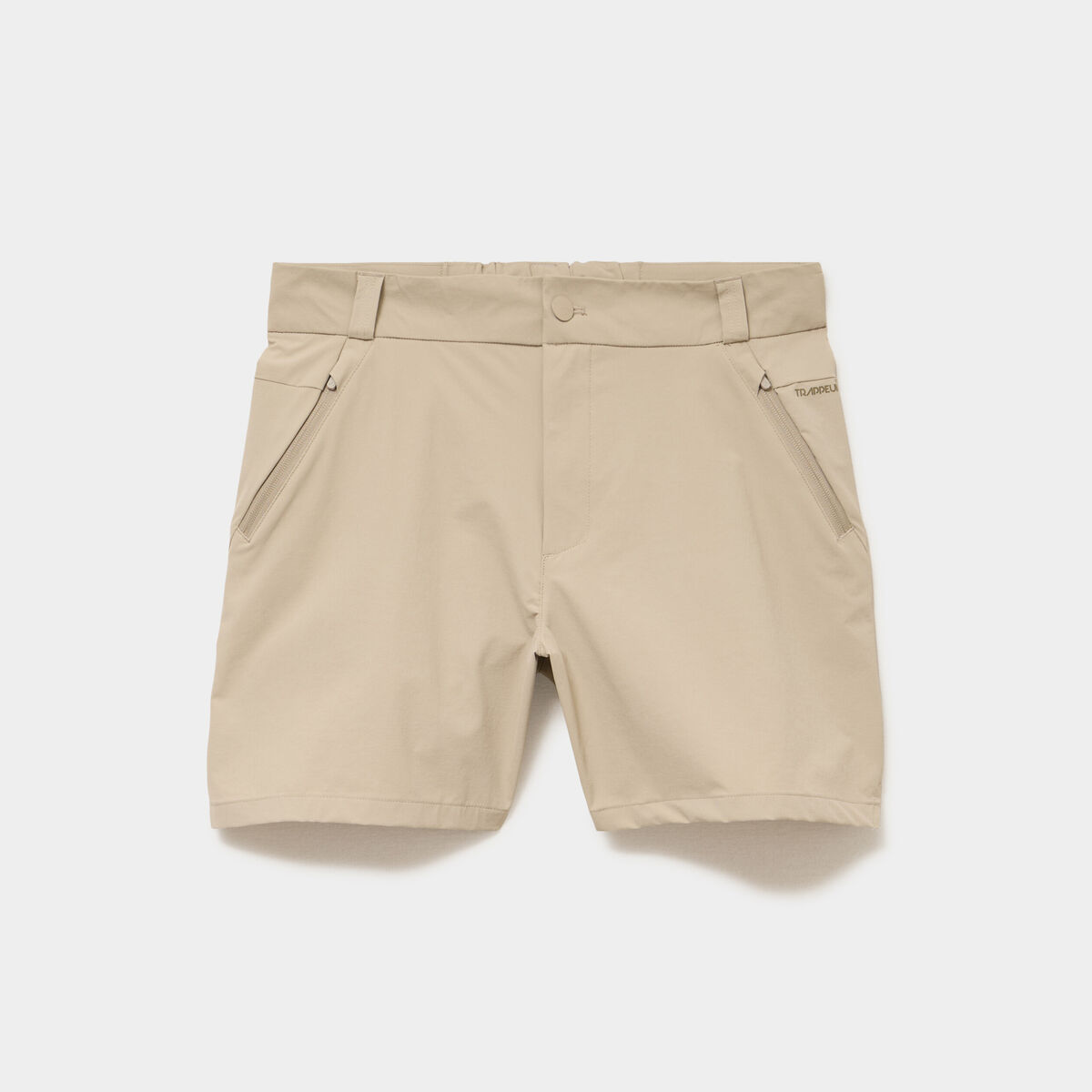 Short droit stretch poches zipp&eacute;es beige homme