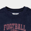 Ensemble pyjama t-shirt effet velours bleu marine gar&ccedil;on