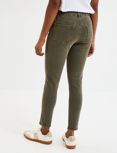 Jeans skinny 7/8ème coton Liberto vert kaki femme