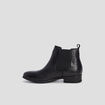 Bottines chelsea plates en cuir noir femme