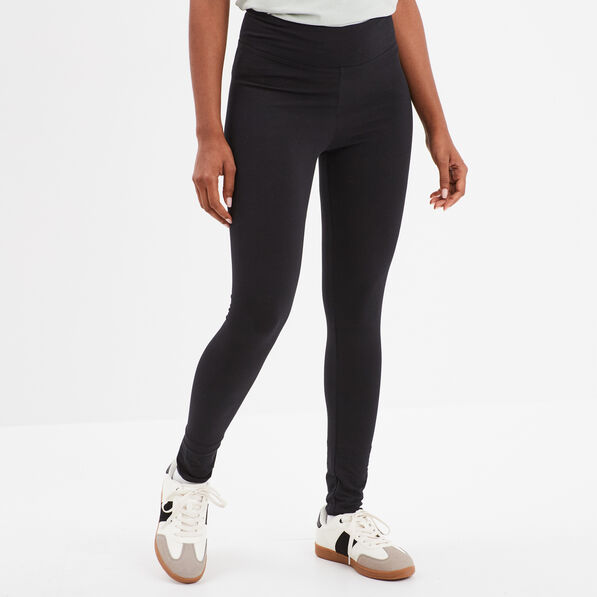 Legging 7/8ème taille haute coton noir femme
