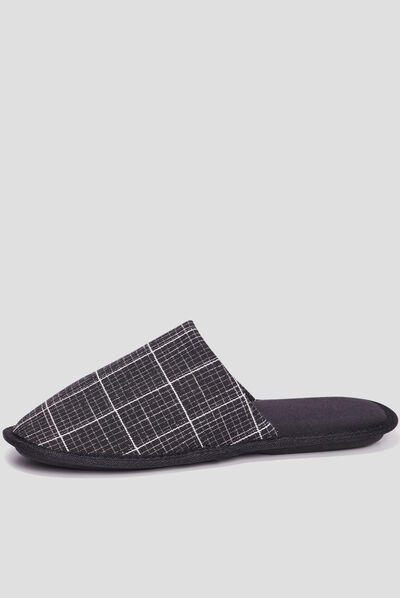 Chaussons mules noir homme