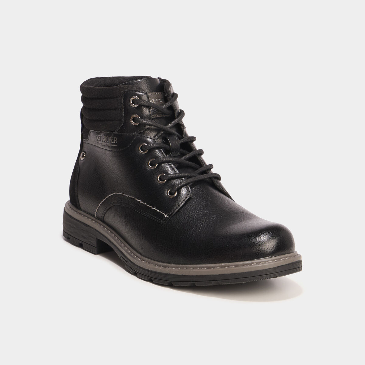 Bottines montantes crant&eacute;es zipp&eacute;es noir homme