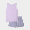 Ensemble pyjama short et débardeur bleu femme