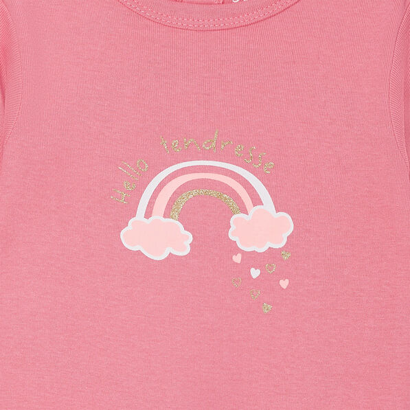 Dors-bien coton manches longues rose fushia bébé