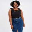 Débardeur col en dentelle noir femme grande taille