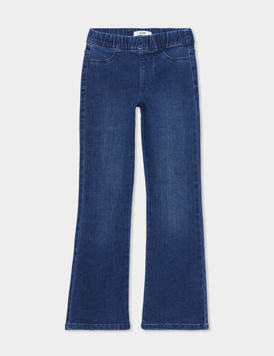 Jegging flare taille élastiquée bleu fille